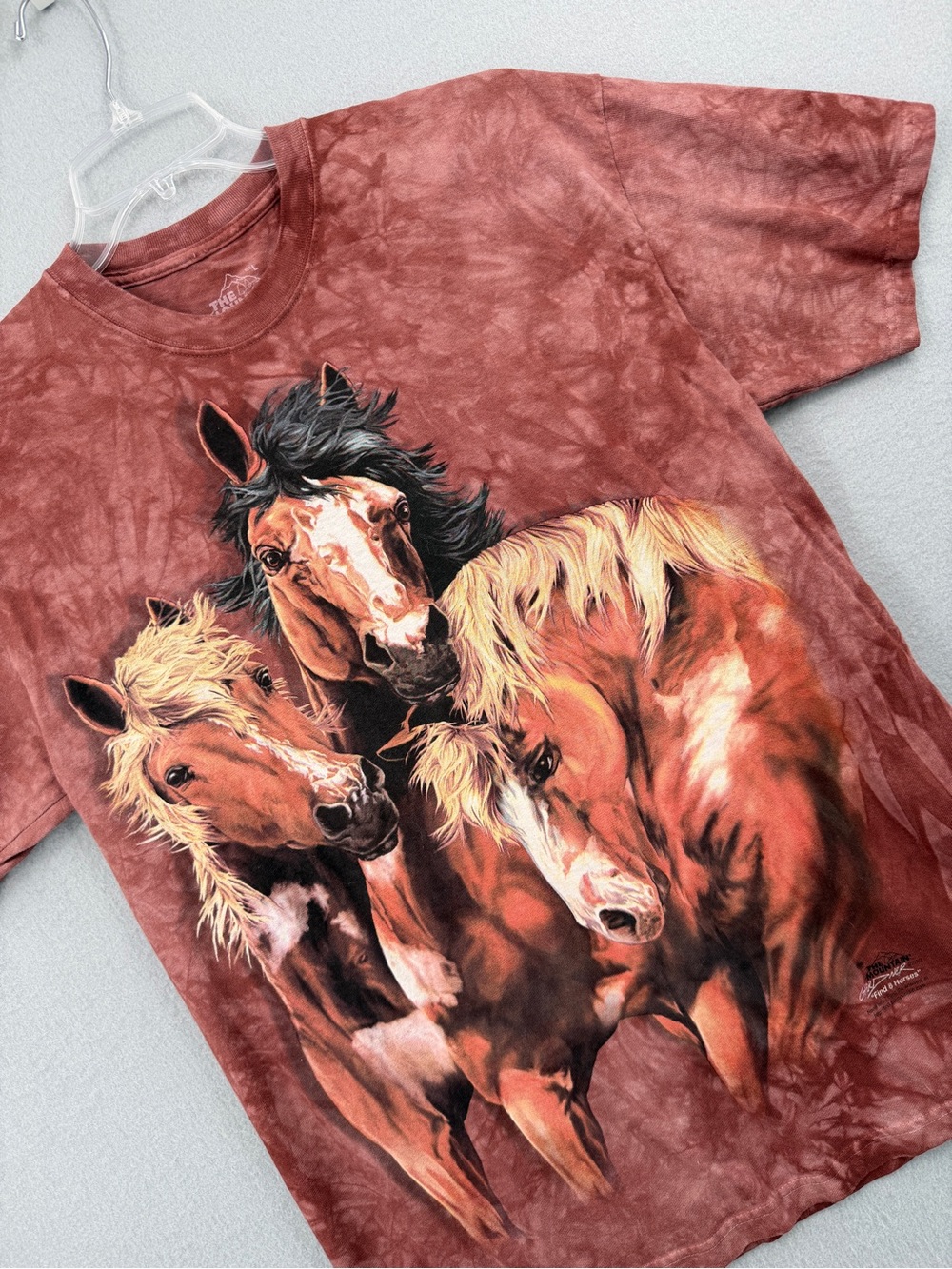The Mountain T-shirt Adult Large 2017 Gardner “Find 8 Horses” Tie-Dye Equestrian